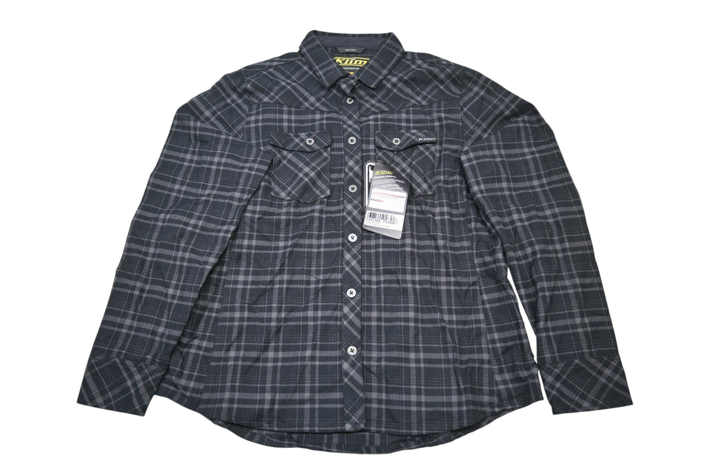 Klim 3681-000-140-005 Womens Large Black/Asphalt Upland Flannel Longsleeve Shirt NOS