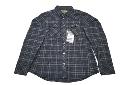 Klim 3681-000-140-005 Womens Large Black/Asphalt Upland Flannel Longsleeve Shirt NOS
