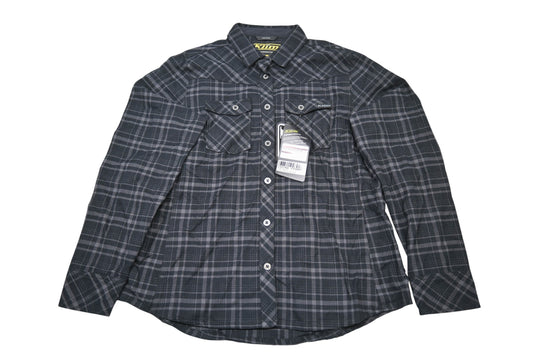 Klim 3681-000-140-005 Womens Large Black/Asphalt Upland Flannel Longsleeve Shirt NOS