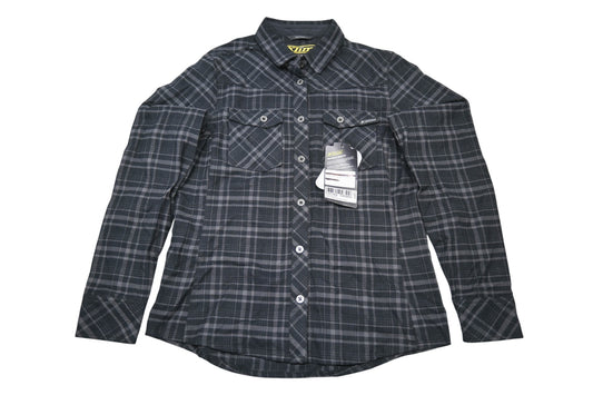 Klim 3681-000-130-005 Womens Medium Black/Asphalt Upland Flannel Longsleeve Shirt NOS