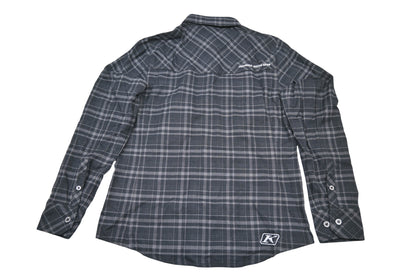 Klim 3681-000-130-005 Womens Medium Black/Asphalt Upland Flannel Longsleeve Shirt NOS