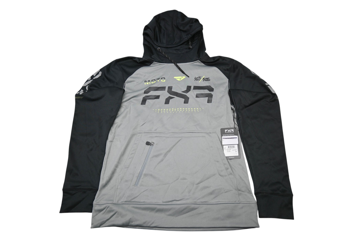 FXR 241122-0510-10 Unisex Medium Gray/Black Moto Tech Pullover Hoodie NOS