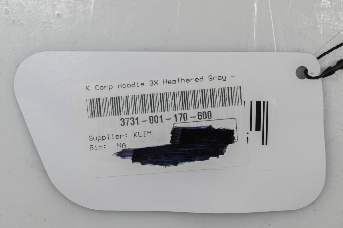 Klim 3731-001-170-600 Mens 3XL Heathered Gray/Black K Corp Hoodie NOS