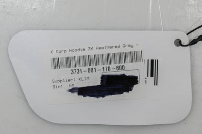 Klim 3731-001-170-600 Mens 3XL Heathered Gray/Black K Corp Hoodie NOS