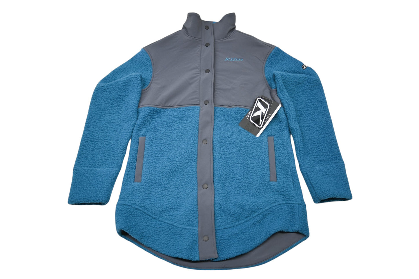 Klim 3590-000-120-248 Womens Small Deep Lagoon/Asphalt High Pile Mountain Fleece Jacket NOS