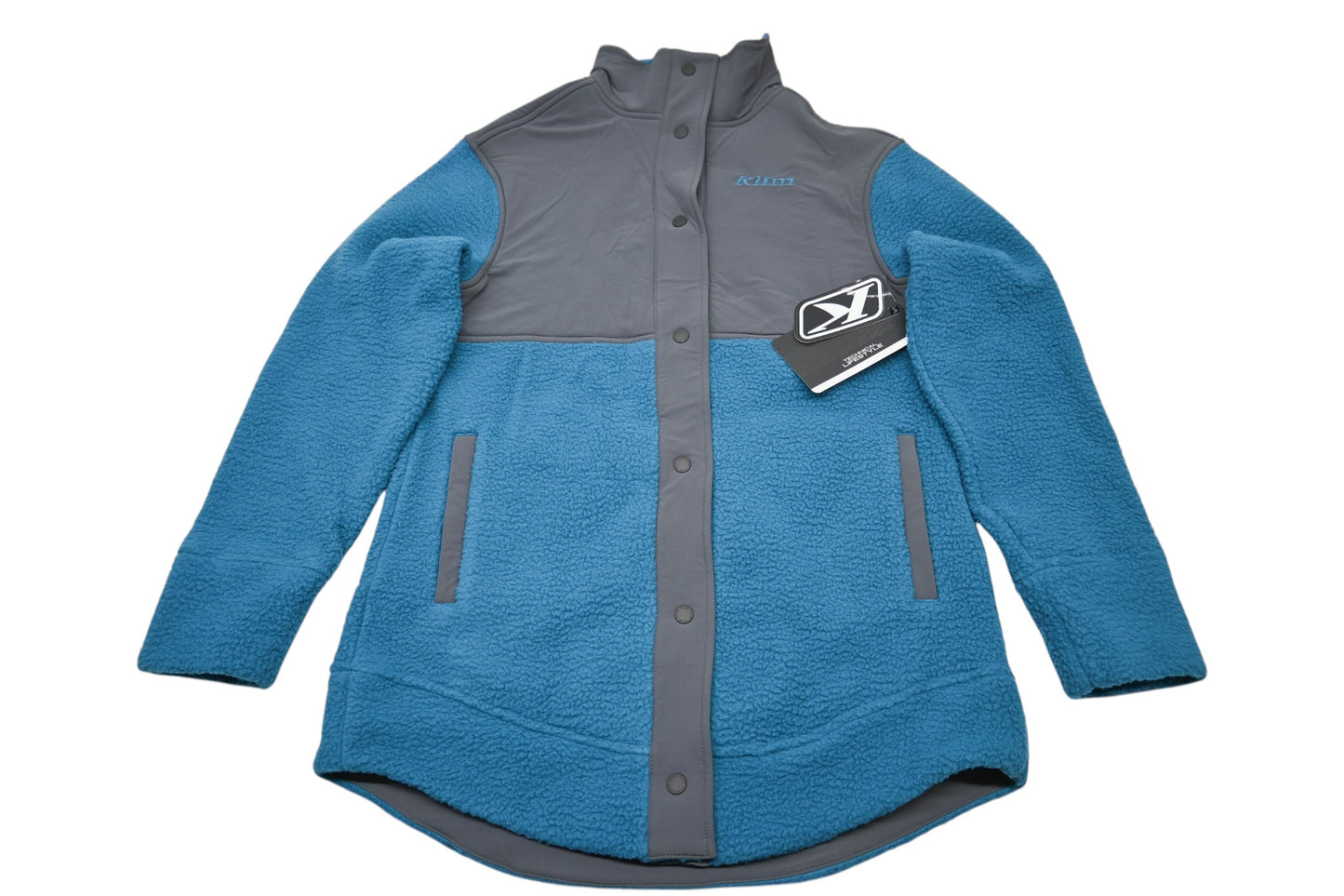 Klim 3590-000-130-248 Womens Medium Deep Lagoon/Asphalt High Pile Mountain Fleece Jacket NOS