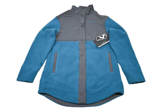 Klim 3590-000-130-248 Womens Medium Deep Lagoon/Asphalt High Pile Mountain Fleece Jacket NOS