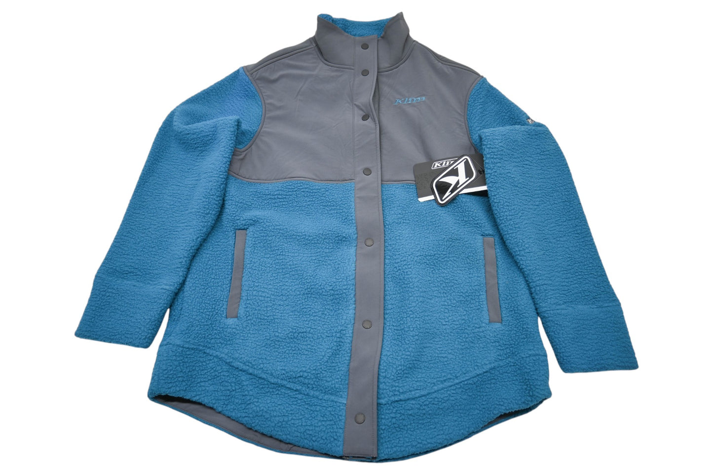 Klim 3590-000-140-248 Womens Large Deep Lagoon/Asphalt High Pile Mountain Fleece Jacket NOS