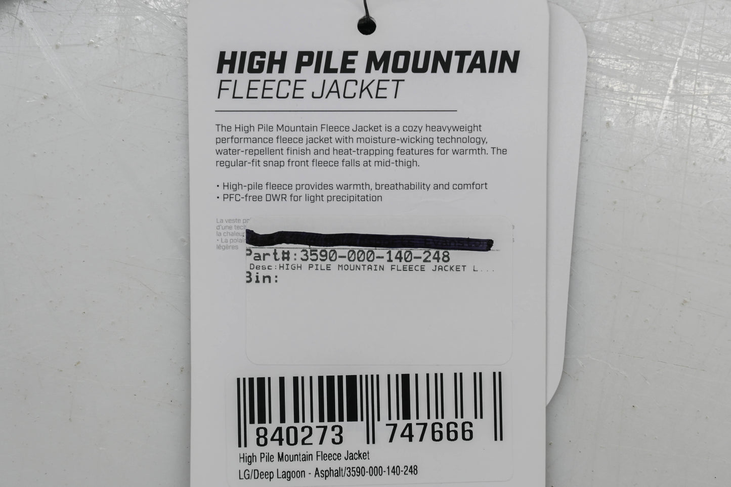 Klim 3590-000-140-248 Womens Large Deep Lagoon/Asphalt High Pile Mountain Fleece Jacket NOS