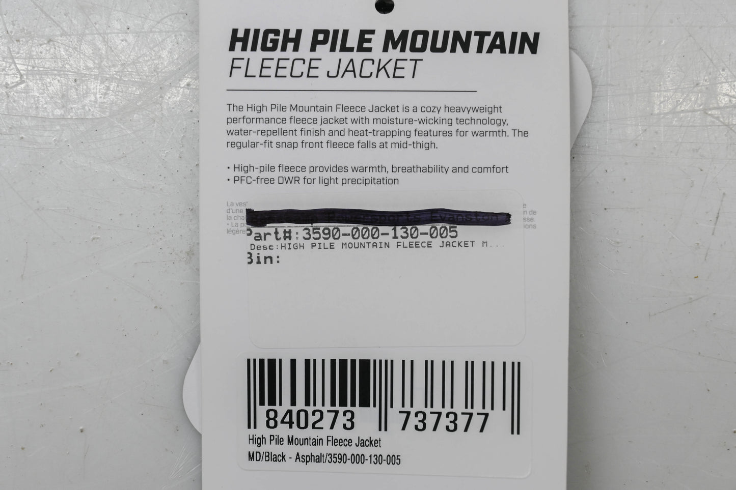 Klim 3590-000-130-005 Womens Medium Black/Asphalt High Pile Mountain Fleece Jacket NOS