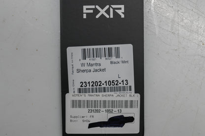 FXR 231202-1052-13 Womens Large Black/Mint Mantra Sherpa Jacket NOS