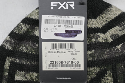FXR 231608-7610-00 OS Army Camo/Black Helium Beanie NOS