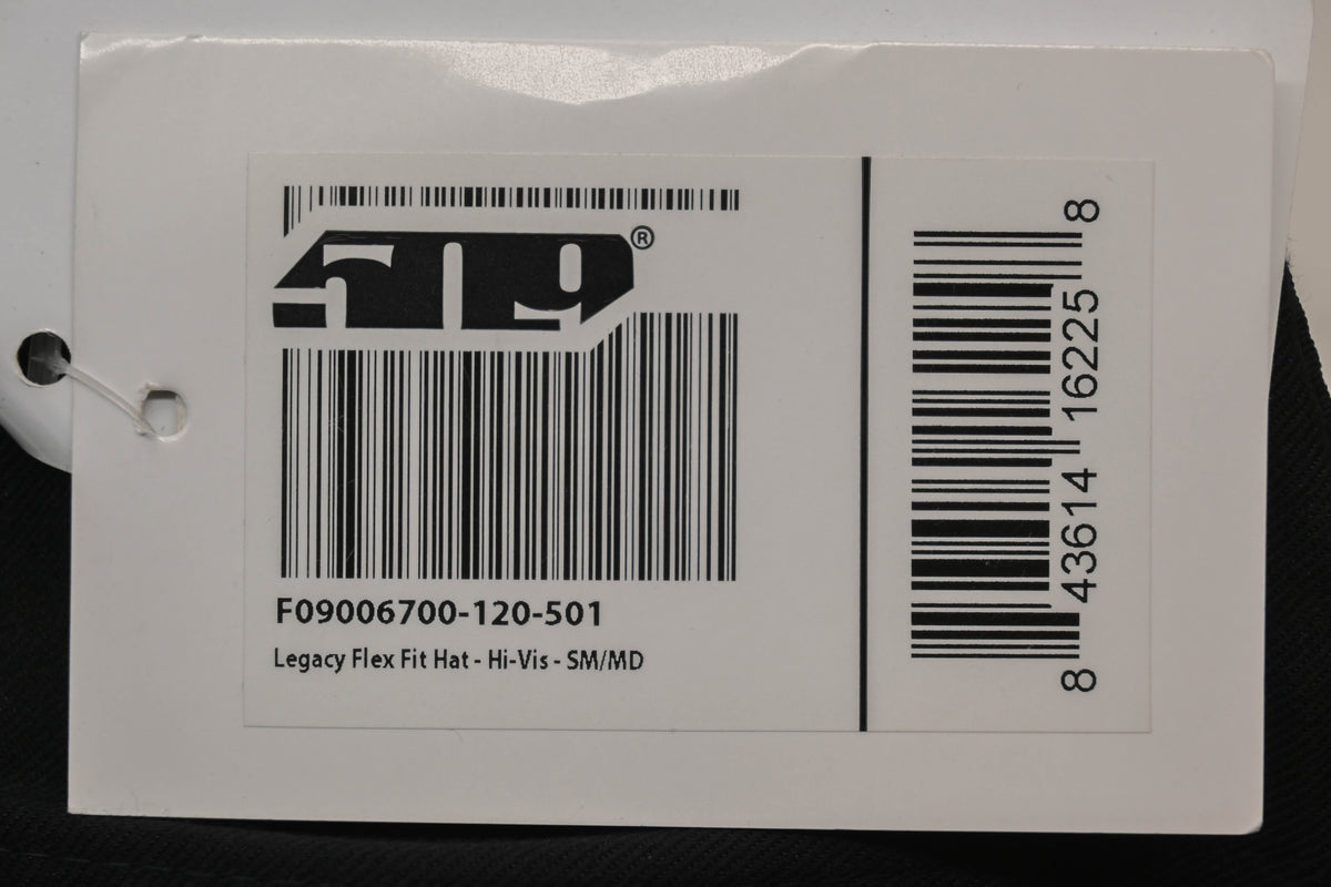 Ride509 F09006700-120-501 Small/Medium Black/Hi-Vis Legacy Flex Fit Hat NOS