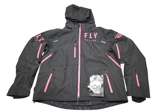 Fly Racing 470-4502X Womens XL Black/Pink Carbon Jacket NOS