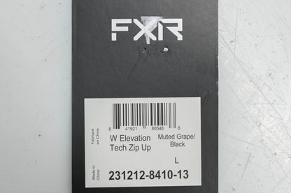 FXR 231212-8410-13 Womens Large Muted Grape/Black Elevation Tech Zip-Up NOS