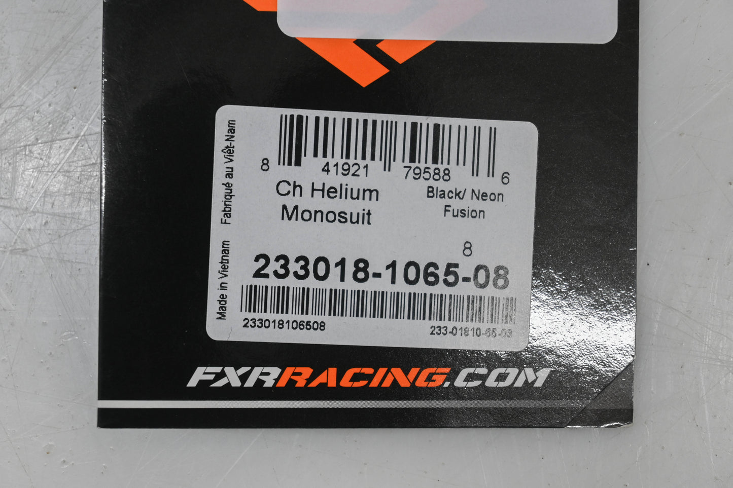 FXR 233018-1065-08 Child Size 8 Black/Neon Fusion Helium Monosuit NOS
