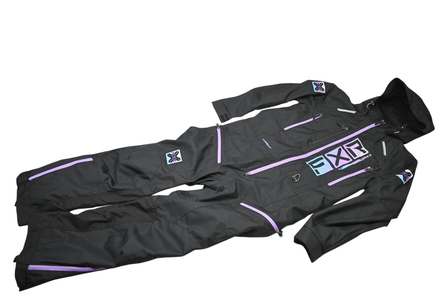 FXR 232912-1087-08 Womens Size 8 Black/Sky Blue-Lilac-White Fade Recruit Lite Monosuit NOS
