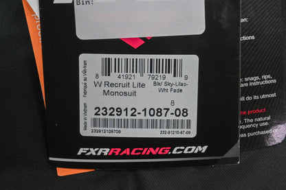 FXR 232912-1087-08 Womens Size 8 Black/Sky Blue-Lilac-White Fade Recruit Lite Monosuit NOS
