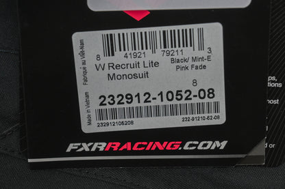 FXR 232912-1052-08 Womens Size 10 Black/Mint-E Pink Fade Recruit Lite Monosuit NOS