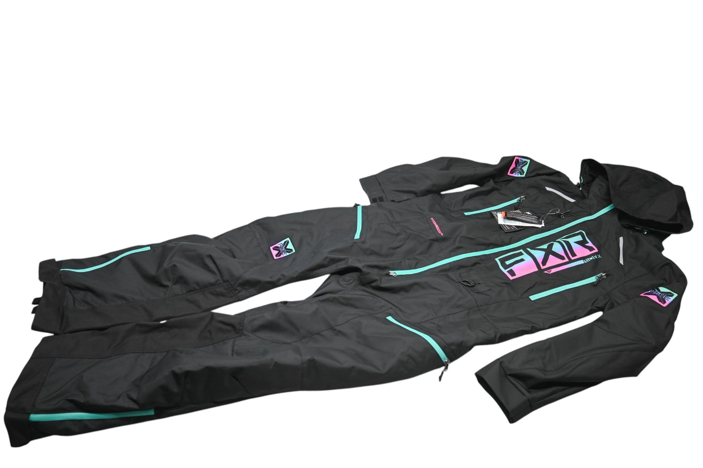 FXR 232912-1052-12 Womens Size 12 Black/Mint-E Pink Fade Recruit Lite Monosuit NOS
