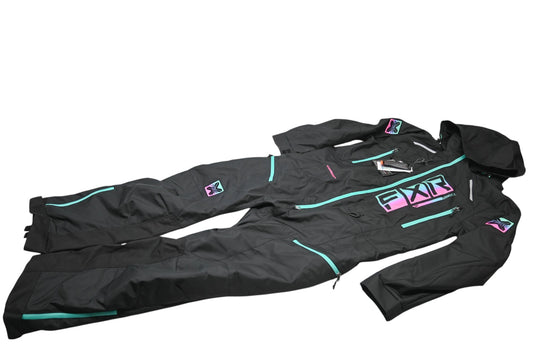 FXR 232912-1052-12 Womens Size 12 Black/Mint-E Pink Fade Recruit Lite Monosuit NOS