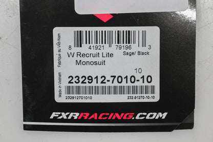 FXR 232912-7010-10 Womens Size 10 Sage/Black Recruit Lite Monosuit NOS