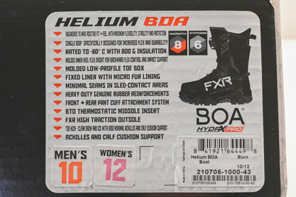 FXR 210705-1000-43 10M/12W Black Helium BOA Boots NOS