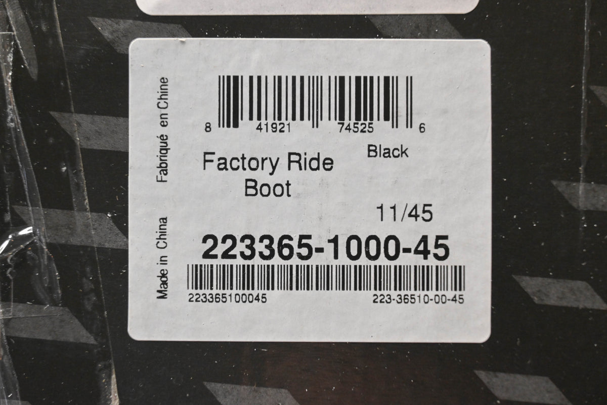 FXR 223365-1000-45 Size 11 Factory Ride Boots NOS