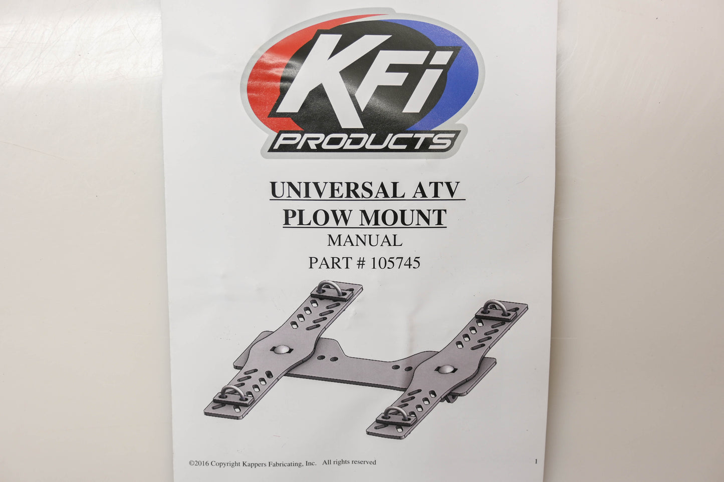 KFI 105745 Universal ATV Plow Mount Kit NOS