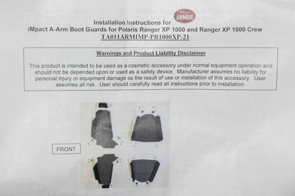 Trail Armor TA011ARMIMP-PR1000XP-21 A-Arm Guard Kit NOS