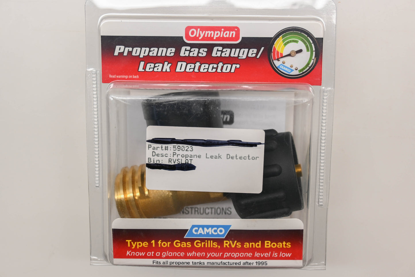 Camco 59023 Propane Gas Gauge/Leak Detector NOS