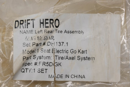 Drift Hero DH137.1 14 X 5.00-6 Tubeless Rear Left Tire Kit NOS