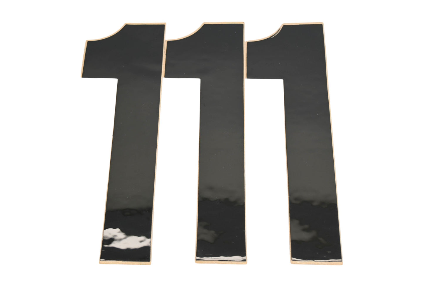 N-Style NII-1B 7" x 3.25" Black #1 Decals Qty 3 NOS