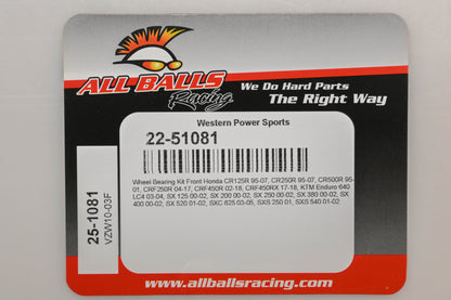 All Balls 22-51081 Front Wheel Bearing Kit NOS