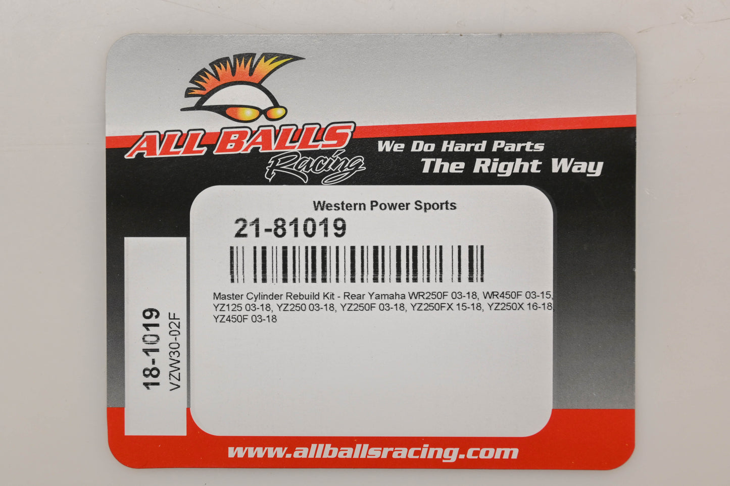 All Balls 21-81019 Rear Brake Master Cylinder Rebuild Kit NOS