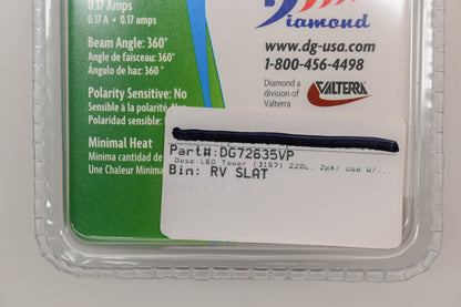 Diamond DG72635VP Cool White LED Bulbs Qty 2 NOS