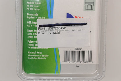 Diamond DG72634VP Cool White LED Bulbs Qty 2 NOS