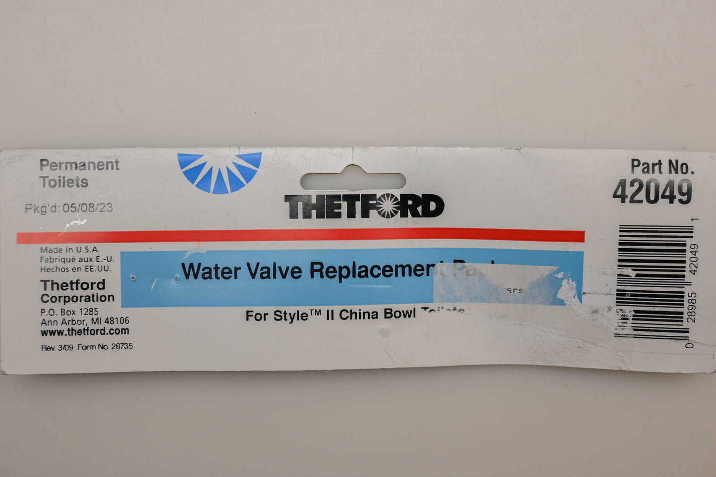 ThetFord 42049 Toilet Water Valve Kit NOS