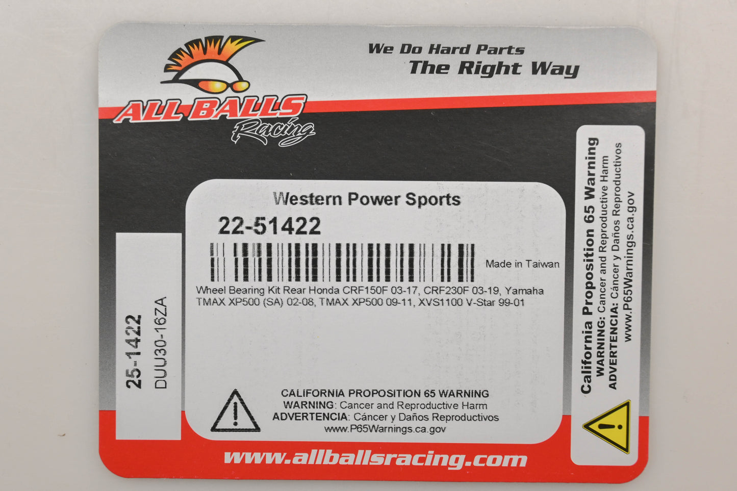 All Balls 22-51422 Wheel Bearing Kit NOS