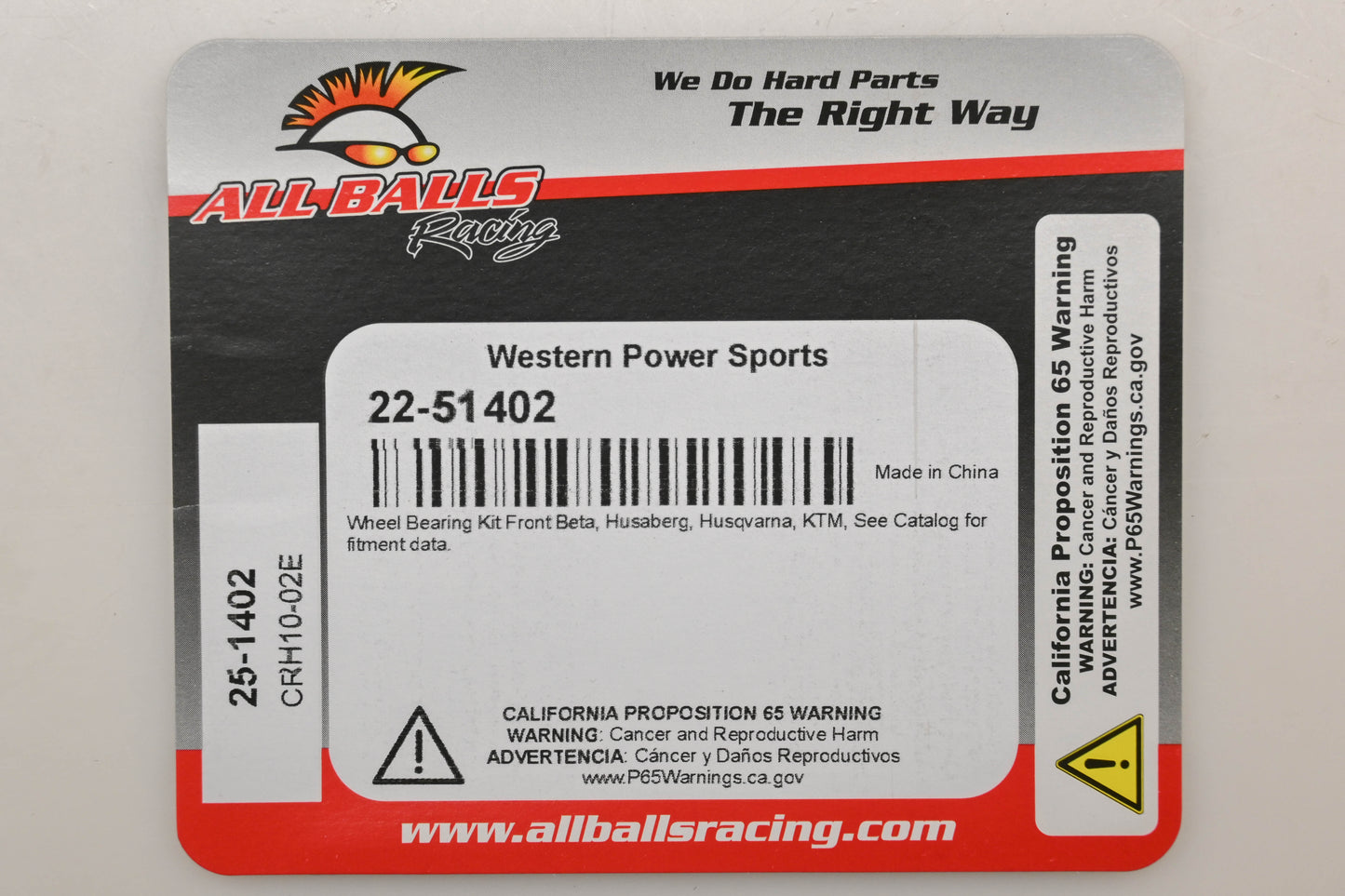 All Balls 22-51402 Wheel Bearing Kit NOS