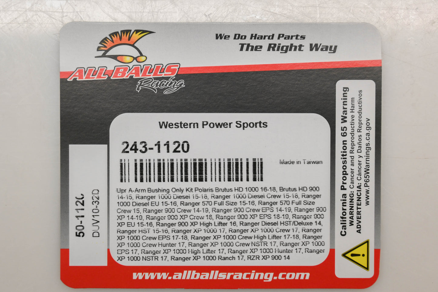 All Balls 243-1120 Upper A-Arm Bushing Kit NOS