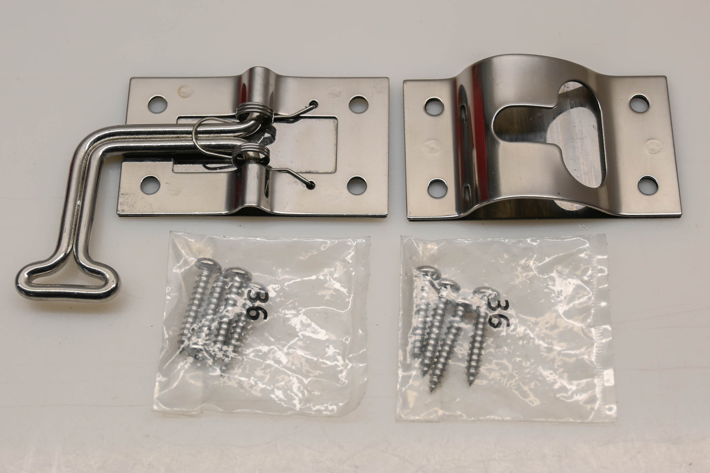 JR Products 11785 4" Stainless 90� T-Style Door Holder Kit NOS