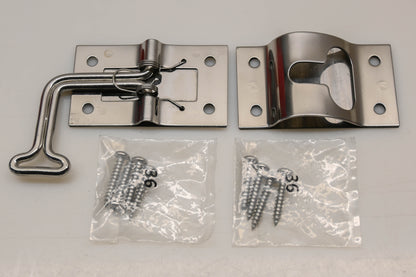 JR Products 11785 4" Stainless 90� T-Style Door Holder Kit NOS