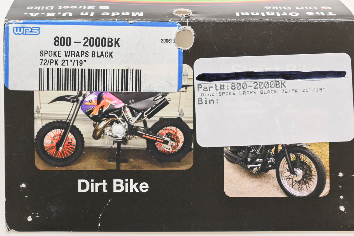 Bykas 800-2000BK 72pc 19"/21" Black Spoke Wrap Kit NOS