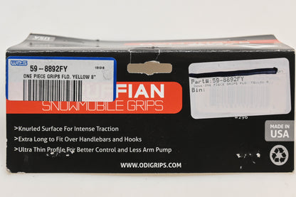 ODI 59-8892FY, N01RFFY 8" Yellow Ruffian Snowmobile Grips Qty 2 NOS
