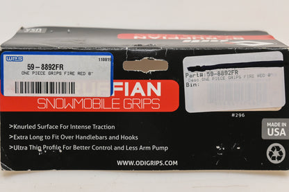 ODI 59-8892FR, N01RFFR 8" Red Ruffian Snowmobile Grips Qty 2 NOS