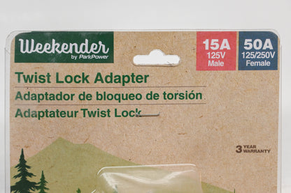 ParkPower 1550RVTLA Twist Lock Power Adapter NOS