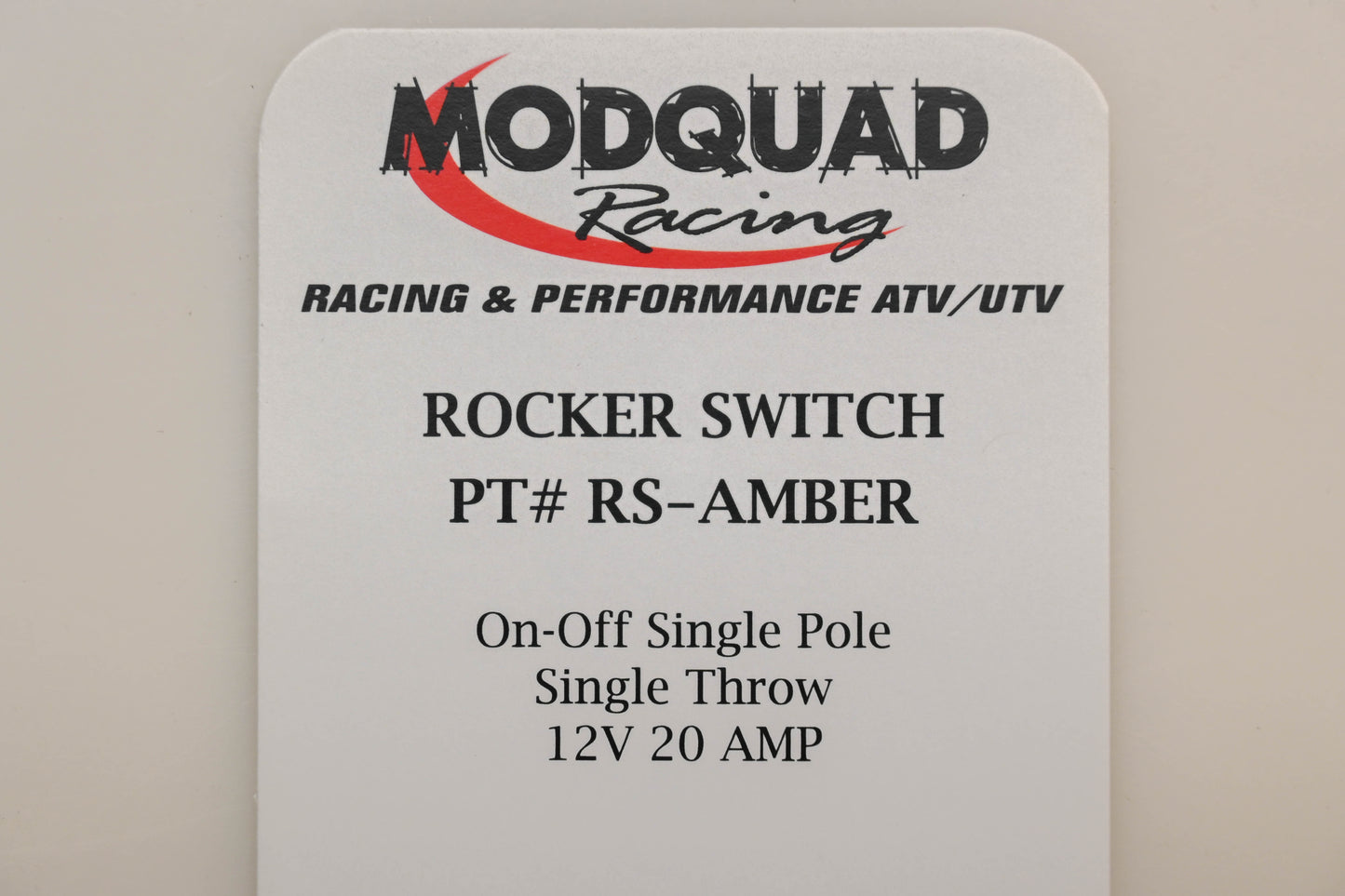 MODQUAD RS-AMBER 12V-20A Amber On-Off Rocker Switch NOS