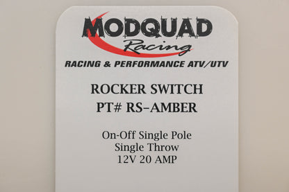 MODQUAD RS-AMBER 12V-20A Amber On-Off Rocker Switch NOS