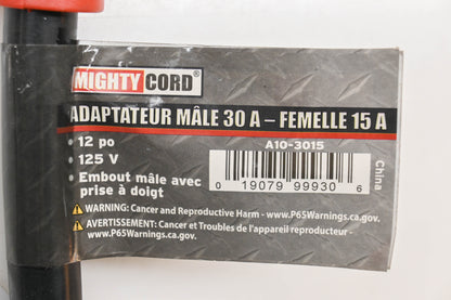 Valterra A10-3015 30A Male - 15A Female Dogbone Adapter NOS